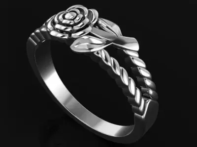 Twisted rose ring 4910 3D print model