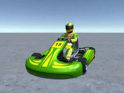 Low Poly Kart With Player 4 Low-poly 3D model