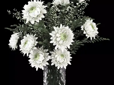 Bouquet Flower Plant Set Low-poly 3D model purchase