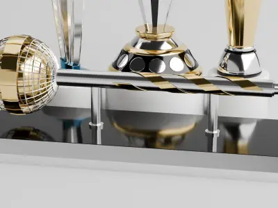 ICC trophies 3d model pack Low-poly 3D model