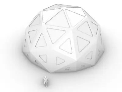 Geodesic Dome with Dynamic Perforations 3D model