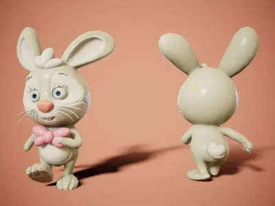 Easter Rabbit Low-poly 3D model