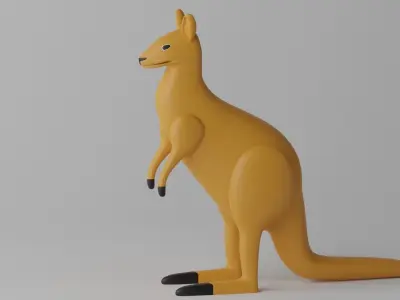 Cartoon Cute Kangaroo 1 3D model