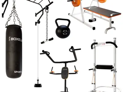 Gym Equipment Low-poly 3D model