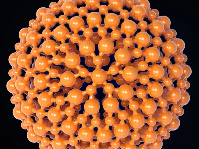 boublesphere orange sphere 3D print model