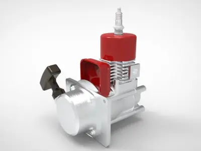 Engine Motor single piston 3D model