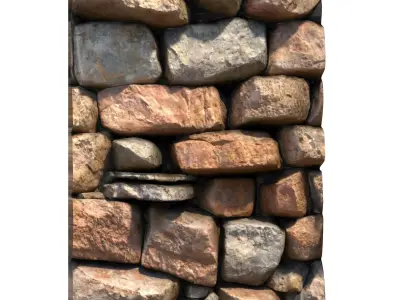 Fissured Stone Wall Geometry Kit 3D print model