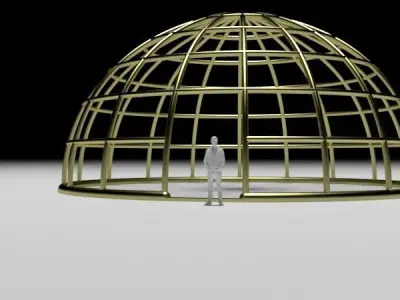 Wireframe Dome Architectural Structure 3D model