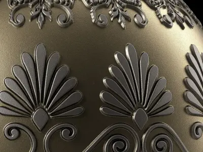 Metal Materials 14- Ornament Metal panels Pbr 4k Seamless Low-poly 3D model