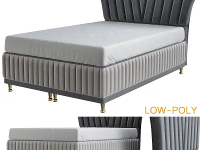 Headboard collection low poly 3d model bed frame with tufted ... Low-poly 3D model