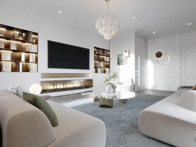 Livin room in milan italy 3D model