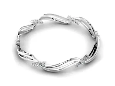 Diamond Jewelry Bangle Bracelet 3D print model buy