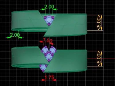 Bands ring wave model Free 3D model