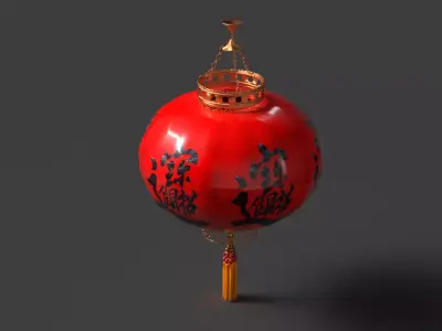 Chinese red lantern  Low-poly 3D model purchase
