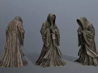 Dark statue Low-poly 3D model