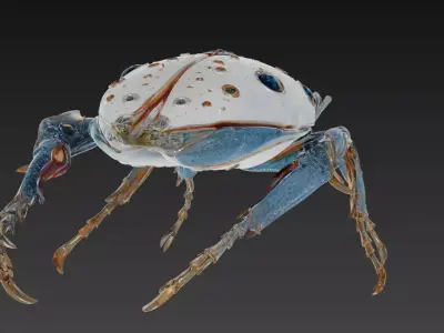 Celestial Platinum Beetle - Luxury Cyber Sculpture 3D Model 3D print model