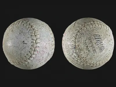 Baseball based on scan Low-poly 3D model