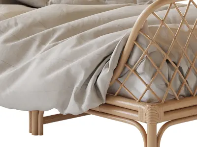 Katsuki Rattan Bed 3D model