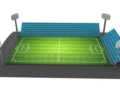 Football Stadium Low-poly 3D model 8
