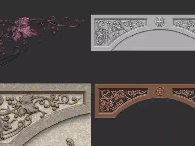 church furniture-cover altar grapevine 3D model