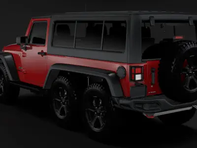 Jeep Wrangler 6x6 Rubicon Recon JK 2017 3D model