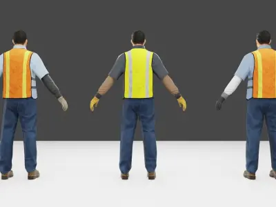 Worker Pack Low-poly 3D model Low-poly 3D model