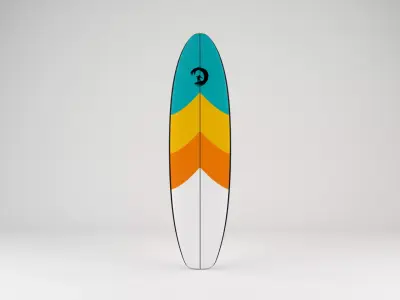 Funboard Surfboard 3D model