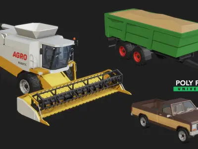 Poly Pro Vehicles Farm Low-poly 3D model