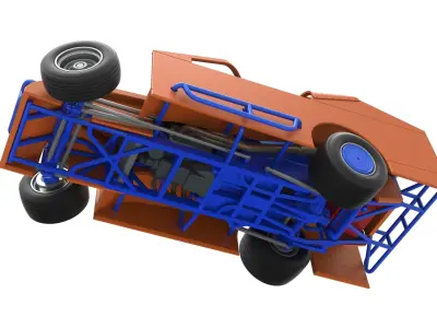 Northeast Dirt Modified stock car while turning Scale 1 to 25 3D print model