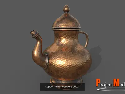 Copper cookware package-Version 001 3D Model Collection