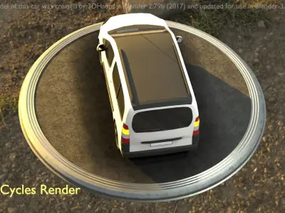 City Car 25 Utility Vehicles Van Type-D White  Low-poly 3D model