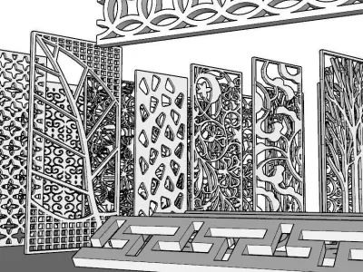 PATTERN series of architectural screens Free 3D model