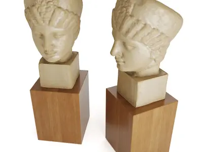 Greek woman head sculpture 3D model