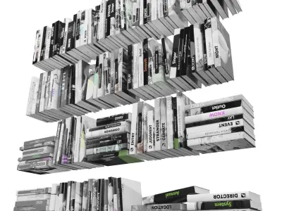 Books 150 pieces 2-6-4 Low-poly 3D model
