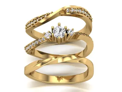 Engagement rings 3D print model 2