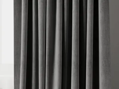 curtain with rod 04 Low-poly 3D model