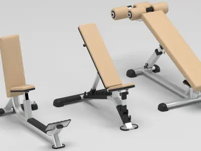 GYM Benches Set 3D model