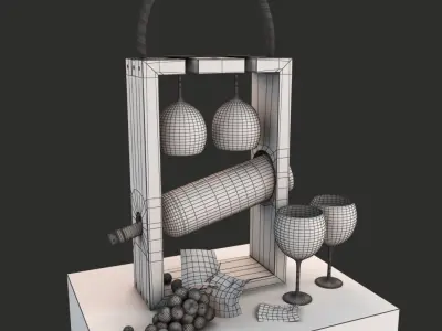 Decorative Wine Free 3D model