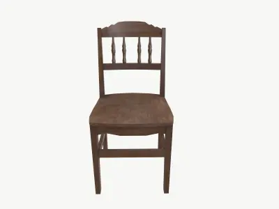 Old wooden chair 3D model