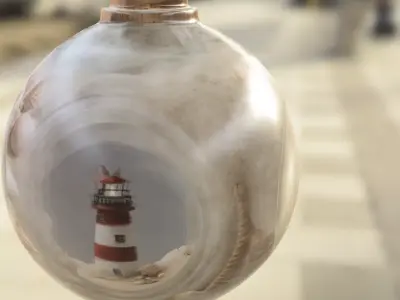 Nautical Lighthouse in Round Glass Jar  Low-poly 3D model