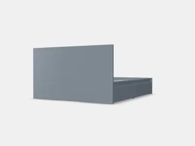 MALM Bed frame high w 4 storage boxes 12 Low-poly 3D model