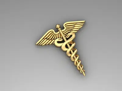 The Medicine Science Symbol 3D Print Model Brooches 3D print model