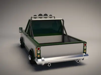 Low-Poly Cartoon Pickup Truck Low-poly 3D model