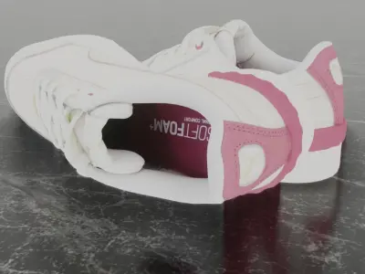 Puma 3D Shoes - White - Pink - Soft Foam Low-poly 3D model