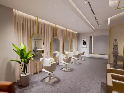 Light luxury barbershop High-Quality Hairdressing Interior 3D model