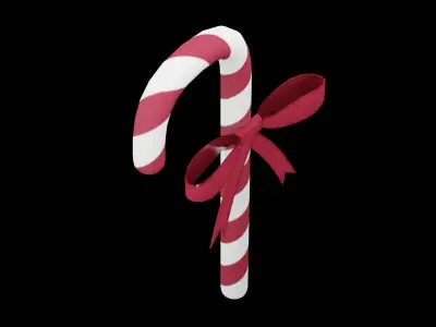 Christmas Candy Cane Low-poly 3D model buy
