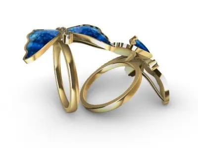 041 - Butterfly Ring for Girls 3D print model