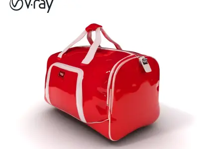 Red Sport Duffel Bag Model Pack with PBR Textures Low-poly 3D model