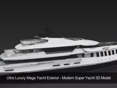 Modern Luxury Yacht Pack - Flybridge Sport - Mega Yacht