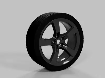 1-12 scale Camaro tyre and rims 3D print model